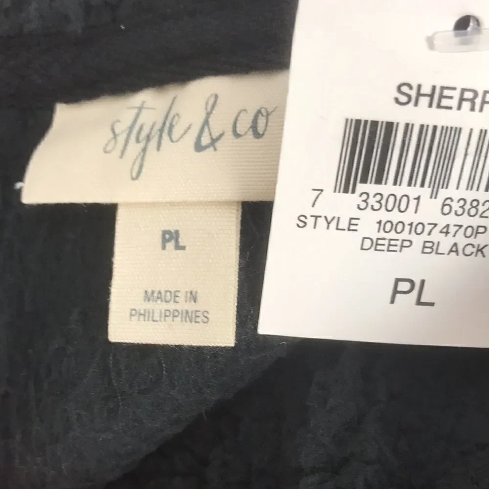 Style & Co Petite Cowlneck Sherpa Pullover Size PLarge